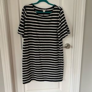 J Crew Black & White T-Shirt Dress size XL